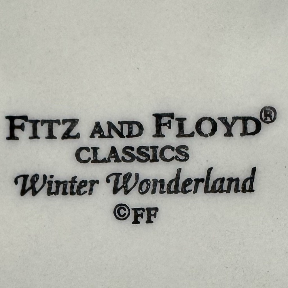 Fitz and Floyd Classics Christmas Winter Wonderland Octagonal Canape Plate Boxed - Picture 4 of 8